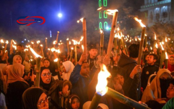 Pawai Obor Sambut Ramadan di Medan