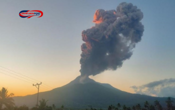 Gunung Lewotobi Meletus Lagi Siang Ini, Tinggi Kolom Abu Capai 800 Meter