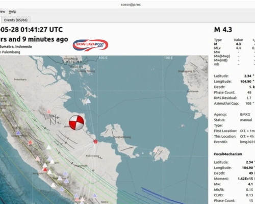 Gempa M4,3 Guncang Banyuasin, BMKG: Dipicu Sesar Tak Terpetakan!