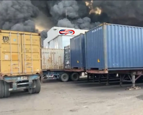 PT Agro Raya Mas Medan Terbakar Hebat, Truk Kontainer Dievakuasi