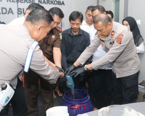 Polda Sumsel Musnahkan Ratusan Gram Sabu-Sabu