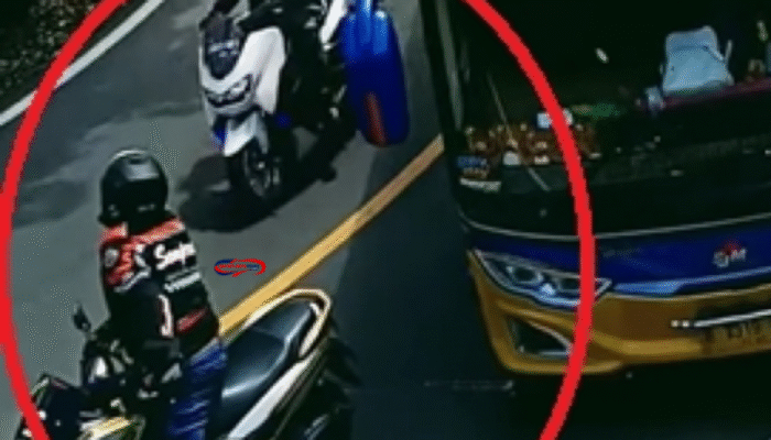 Rombongan NMAX Nekat Hentikan Bus di Tikungan Tajam!