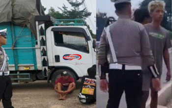 Viral! Polisi PALI Pecahkan Kaca Truk Semangka, Sopir Emosi