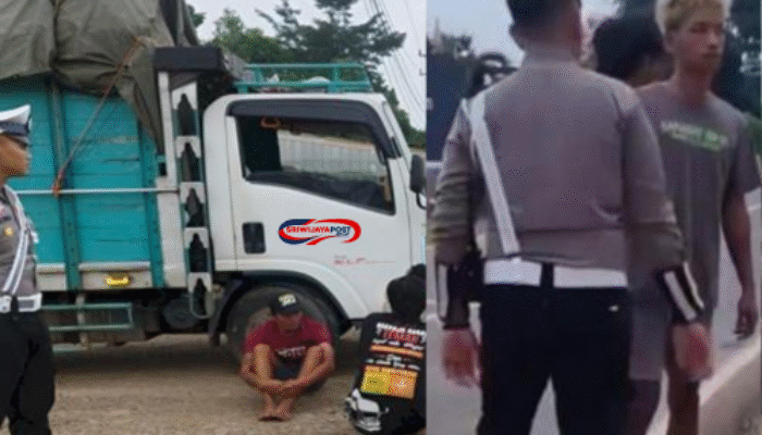 Viral! Polisi PALI Pecahkan Kaca Truk Semangka, Sopir Emosi: Berakhir Maaf dan Ganti Rugi!