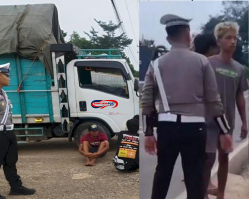 Viral! Polisi PALI Pecahkan Kaca Truk Semangka, Sopir Emosi