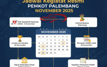 Jadwal Kegiatan Pemkot Palembang November 2025: Padat dari HKN hingga Event Budaya!