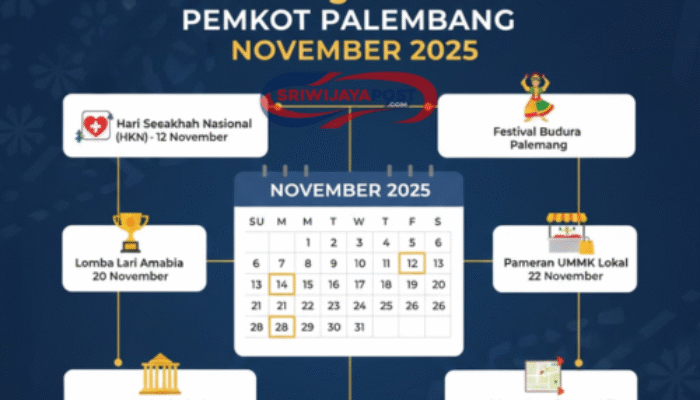 Jadwal Kegiatan Pemkot Palembang November 2025: Padat dari HKN hingga Event Budaya!