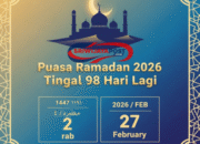 Kalender Hijriah: Puasa Ramadan 2026 Tinggal 98 Hari Lagi
